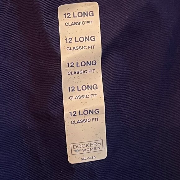 NWT Dockers Navy Go Khaki Flat Front Classic Fit in Size 12 Long - Picture 2 of 6